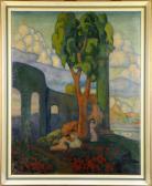 YAKIMCHENCO Alexandre Georgiev 1878-1928,Elégantes dans un Paysage,Galerie Moderne BE 2011-01-18