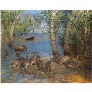 YAKOV WEBER 1870-1941,HARES IN A FLOOD,1912,Sotheby's GB 2008-06-10
