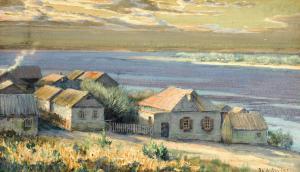 YAKOV WEBER 1870-1941,Landscape by the Volga River,1913,Heritage US 2008-11-14