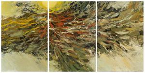 YANG Hsing Shen 1938,Untitled Triptych,John Moran Auctioneers US 2019-03-24