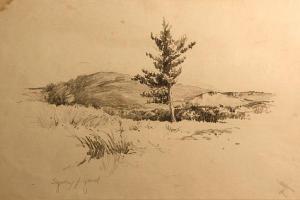 YARD Sydney Jones 1855-1909,Tree with rolling hills beyond,Bonhams GB 2012-01-30