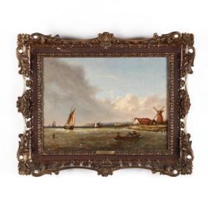 YARNOLD Joseph W 1800-1900,Maritime View with Mill, Kent,1840,Leland Little US 2020-09-19