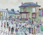 YATES Fred 1922-2008,a busy street scene with figures and dogs,Denhams GB 2024-02-21