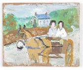 YATES Fred 1922-2008,GIRLS IN A DONKEY CART,Ross's Auctioneers and values IE 2021-01-27