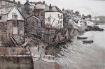 YATES Fred 1922-2008,Polruan waterfront, with figures and beachedboats ,Bonhams GB 2008-09-04