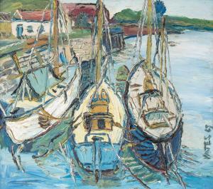 YATES Fred 1922-2008,Three Boats,1969,David Lay GB 2024-04-11