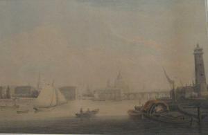 YATES Gideon 1790-1840,A View over the Thames towards St Paul's Cathedral,Cheffins GB 2021-11-18