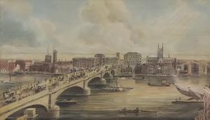 YATES Gideon 1790-1840,Southwark from Fishmongers Hall,1837,Canterbury Auction GB 2022-10-01