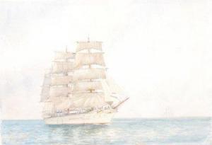 YATES R H,Three masted clipper ship in calm waters,Fieldings Auctioneers Limited GB 2011-07-23