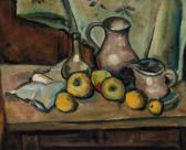 YEAGER EDGAR 1883-1969,Still Life with Apples, Pitchers and Vase on a Tab,Shannon's US 2016-04-28