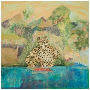 YEAGER Ira 1938-2022,Leopard at a watering pool,1979,John Moran Auctioneers US 2024-02-27