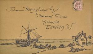 YEATS Jack Butler 1871-1957,ILLUSTRATED ENVELOPE TO JOHN MASEFIELD,Sotheby's GB 2018-11-21