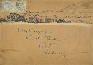 YEATS Jack Butler 1871-1957,ILLUSTRATED ENVELOPETO LADY GREGORY,Sotheby's GB 2018-11-21