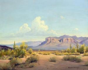 YECKLEY Norman H 1914-1994,Saguaros and Mesa,Santa Fe Art Auction US 2021-05-29