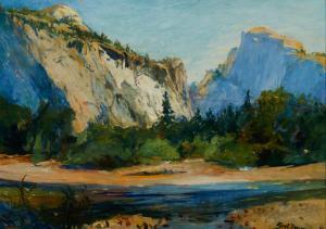 YENS Karl H 1868-1945,Monuments of Nature, Yosemite Canyon,1919,John Moran Auctioneers US 2023-06-06