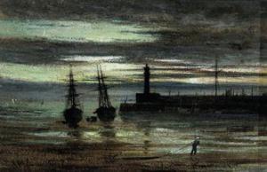 YGLESIAS Vincent Philip 1845-1911,Ships drying in the docks on a moonlit night,Christie's 2010-11-10