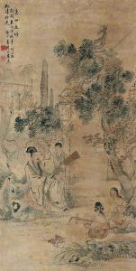 YI LIANG 1800-1800,Musizierende Personen in einem Garten,Lempertz DE 2013-06-07