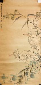 YI WEN Liu,Featuring two little egrets,888auctions CA 2019-02-14