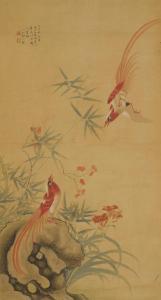 YIGUI ZOU 1686-1772,Long-tailed Birds and Flowers,Bonhams GB 2018-12-18