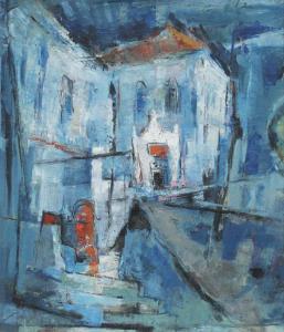 YINHUI Chen Yin huei 1931,Abstract Nocturne? Street Scene,Burchard US 2013-07-21