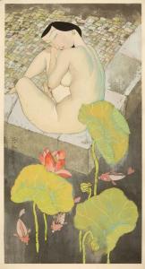 YIONG Hu Kai,Woman with carp and lotus,Eldred's US 2009-08-27