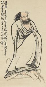 YITING WANG 1867-1938,Bodhidharma crossing the Yangzi river on a reed,1991,Lempertz DE 2017-12-09
