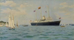 YOCKNEY Anns Kenneth 1881-1965,Royal Cowes week: H.M. the Queen and Prince ,1960,Charles Miller Ltd 2020-07-07