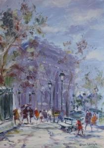 YOLDJOGLOU Georges 1935,Passants à Paris devant l'Arc de Triomphe,Rossini FR 2016-12-15