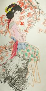 YONG Lim 1942,Lady in the courtyard,1989,888auctions CA 2013-08-15