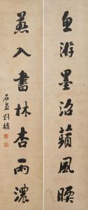 YONG LIU 1719-1805,Calligraphy Couplet in Running Style,Bonhams GB 2024-04-17