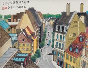 YONGKAI HU 1945,Looking out from the window of a hotel in Strasbourg,2017,Sotheby's GB 2023-11-23