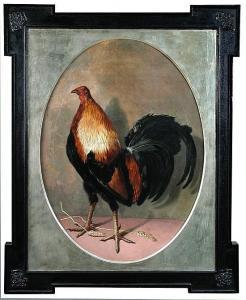 YORKE Eliot Thomas 1805-1885,A Black Red Carlisle Old English Game Cock,Cheffins GB 2014-09-18