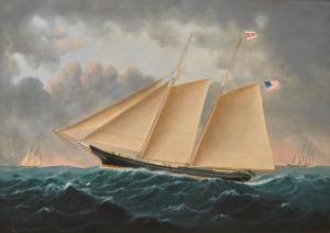 YORKE William Gay 1817-1908,The Schooner 'Hannah Coomer' of Plymouth,1874,Grogan & Co. US 2022-11-05