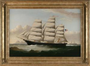 YORKE William Howard 1847-1921,American ship Grandee off Holyhead, Wales,1874,Eldred's US 2023-03-01