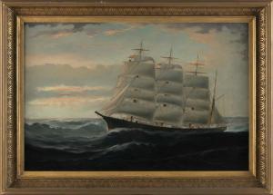 YORKE William Howard 1847-1921,The barque Shenandoah at sea,1894,Eldred's US 2023-08-11