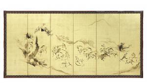 YOSEN'IN Kano 1753-1808,A six-panel folding screen,Bonhams GB 2016-11-10