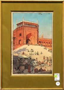 YOSHIDA Hiroshi 1876-1950,````````Ajmer Gate Jaipur```````` from the Ind,1931,Clars Auction Gallery 2013-02-16