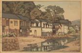 YOSHIDA Hiroshi 1876-1950,Chugoku no komachi (Small Town in Chugoku District,1933,Bonhams 2023-11-08