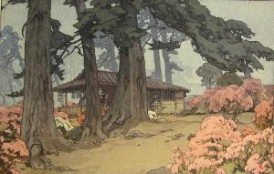 YOSHIDA Hiroshi 1876-1950,Hayase, Teahouse in Azalea Garden,1933,Bonhams GB 2010-12-14