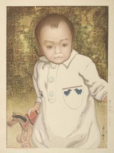 YOSHIDA Hiroshi 1876-1950,Kodomo (A Child)/Portrait of a Boy,1927,Bonhams GB 2014-10-14