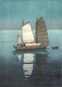 YOSHIDA Hiroshi 1876-1950,Sailing Boats, Afternoon,1926,Bonhams GB 2009-11-16