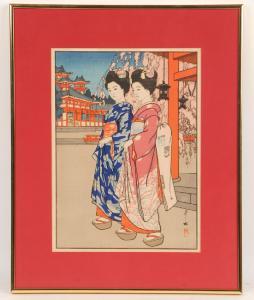 YOSHIDA Hiroshi 1876-1950,two sisters,Kamelot Auctions US 2019-06-13