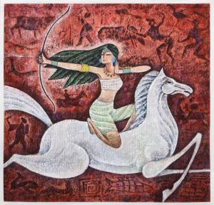 YOU ZHONG Hua,Archer on Horse,1993,Ro Gallery US 2024-02-07