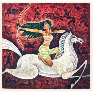 YOU ZHONG Hua,Girl on Horse,1993,Ro Gallery US 2012-02-23