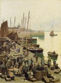 YOUNG Alexander 1865-1923,An east coast harbour with fisherfolk,Christie's GB 2001-11-01