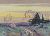 YOUNG Jack 1894-1963,RURAL LANDSCAPE WITH HOMESTEAD,Hodgins CA 2015-01-23