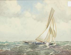 YOUNG Robert Clouston 1860-1929,A Gaff Rigged Racing Yacht,John Nicholson GB 2020-08-21