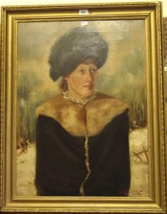 YOUNG Robert R. 1926-2018,Woman wearing ermine coat,1883,Great Western GB 2018-11-17