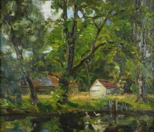 YOUNG William Drummond 1855-1924,The Mill Pond,Halls GB 2020-03-18