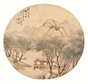 YOUNG WU NIAN 1800-1900,Mountain Landscape with River,Walker's CA 2015-06-02
